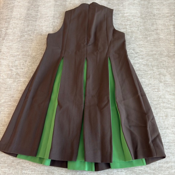 Tuckernuck Brown Green Demitasse Griffiths Dress NWT Size Small Lined - Picture 5 of 11